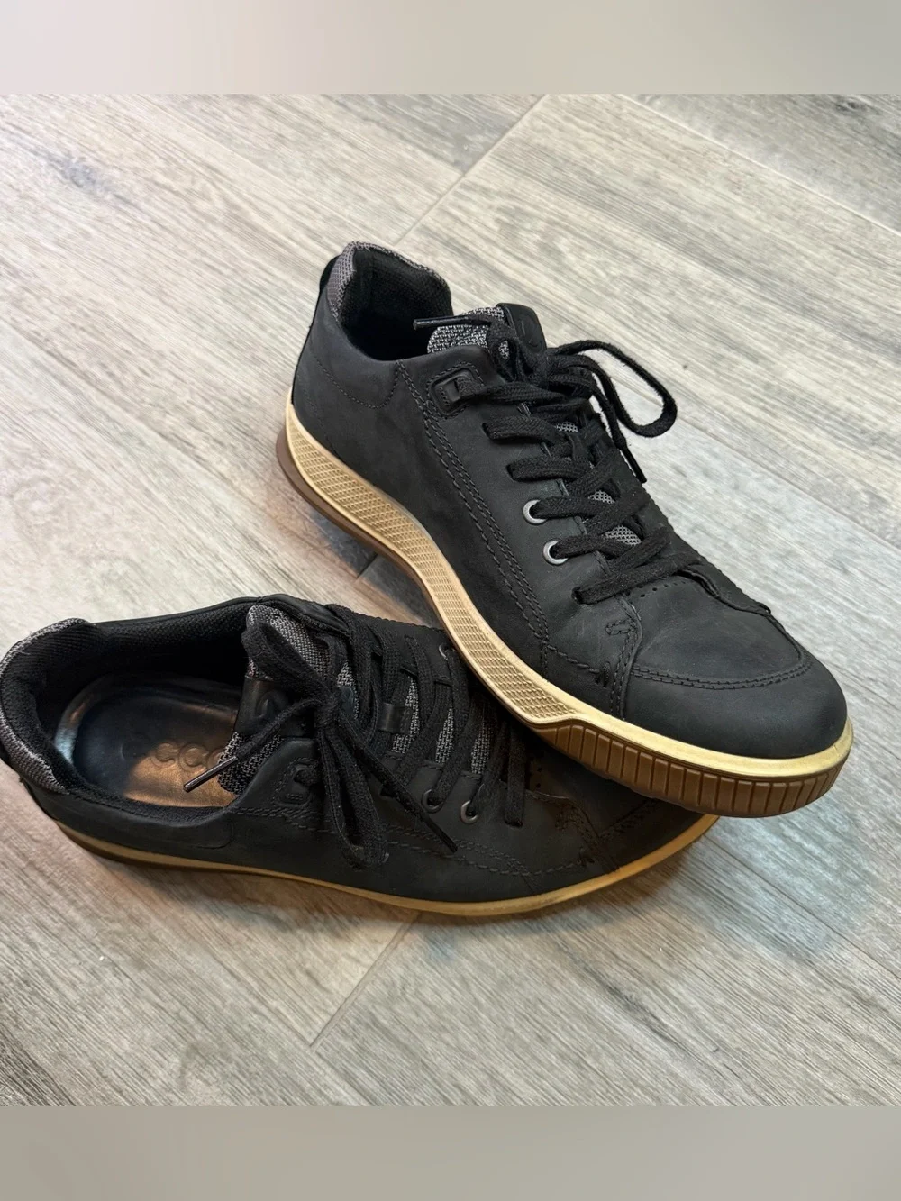 Ecco Byway Gore-Tex Shoes Black Leather Low Men's Size EU 44 US 10 Sneakers